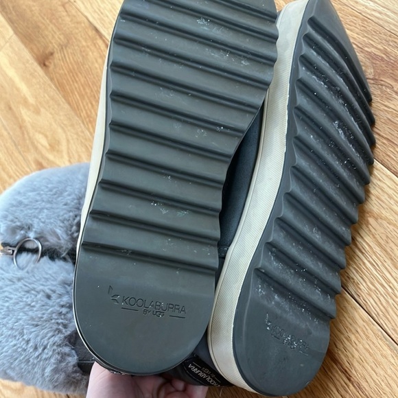 Kookaburra by UGG Cozy Gray Suede Leather Faux Fur-Lined Boots - Picture 5 of 6